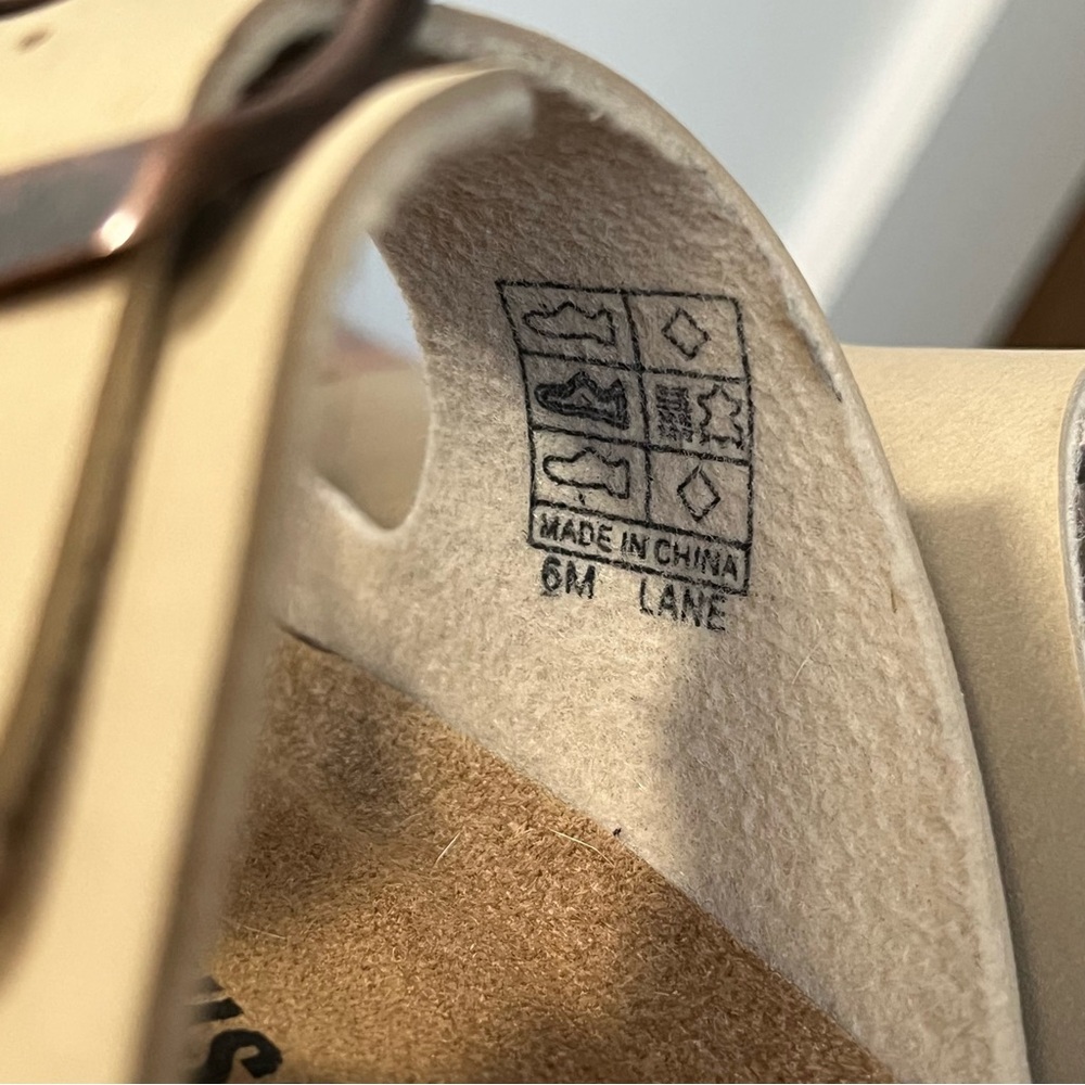 Cushionaire Lane Cork Footbed Sandals Slip On Two Strap Buckle Stone Tan Comfy - Picture 11 of 11
